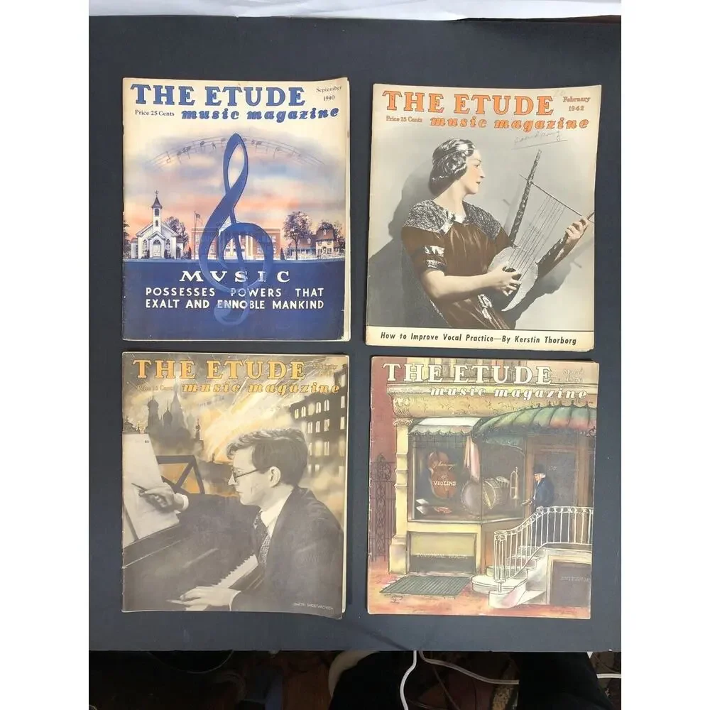 1940s The Etude Music Magazine 8 issues LOT from Vintage Retro Ads SHEET MUSIC
